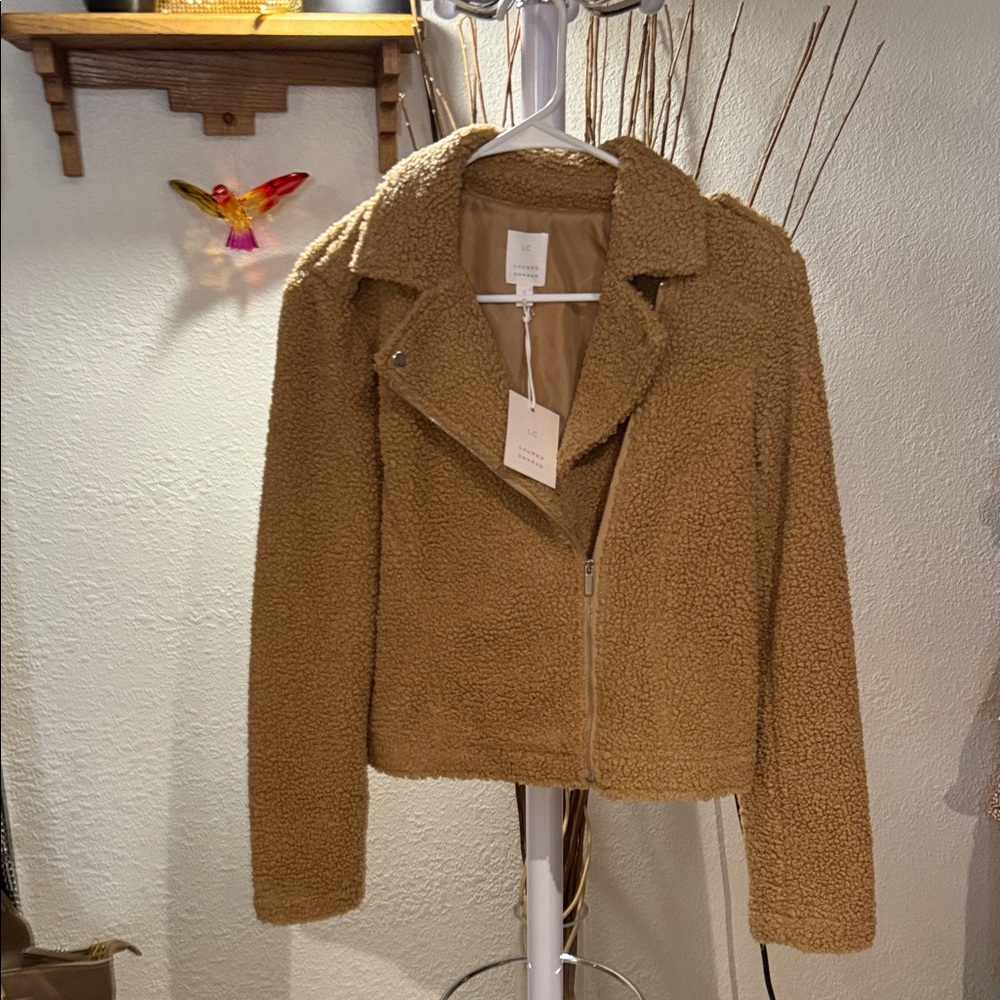 LC Lauren Conrad Camel Teddy Jacket
